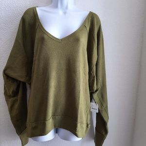 Free People NWT Women's  Santa Clara Thermal Size Medium in Ferngully